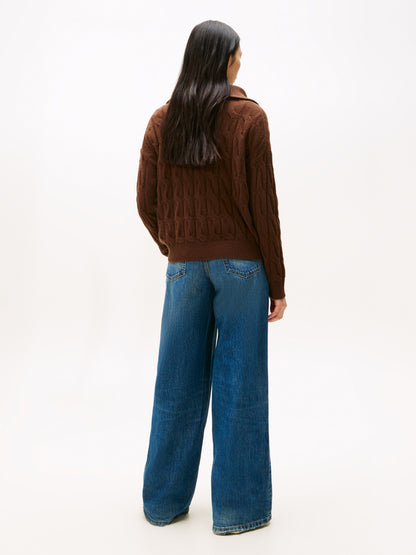 SOFT WOOL CABLE 1/2 ZIP LS SWT