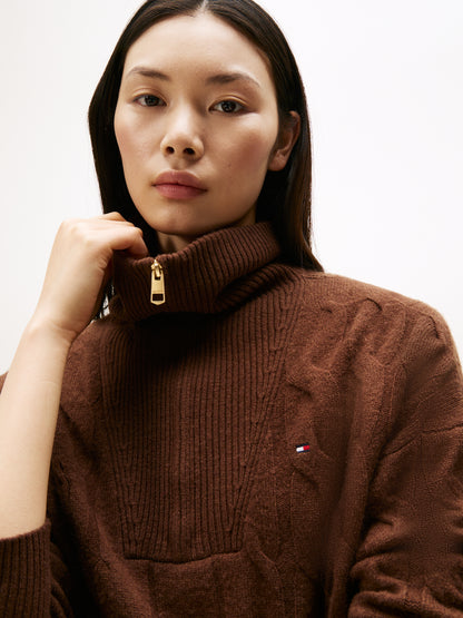 SOFT WOOL CABLE 1/2 ZIP LS SWT