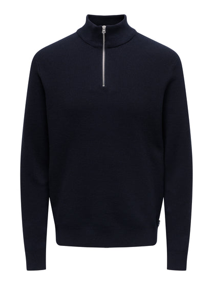 ONSPHIL REG 12 STRUC HALF ZIP KNIT NOOS