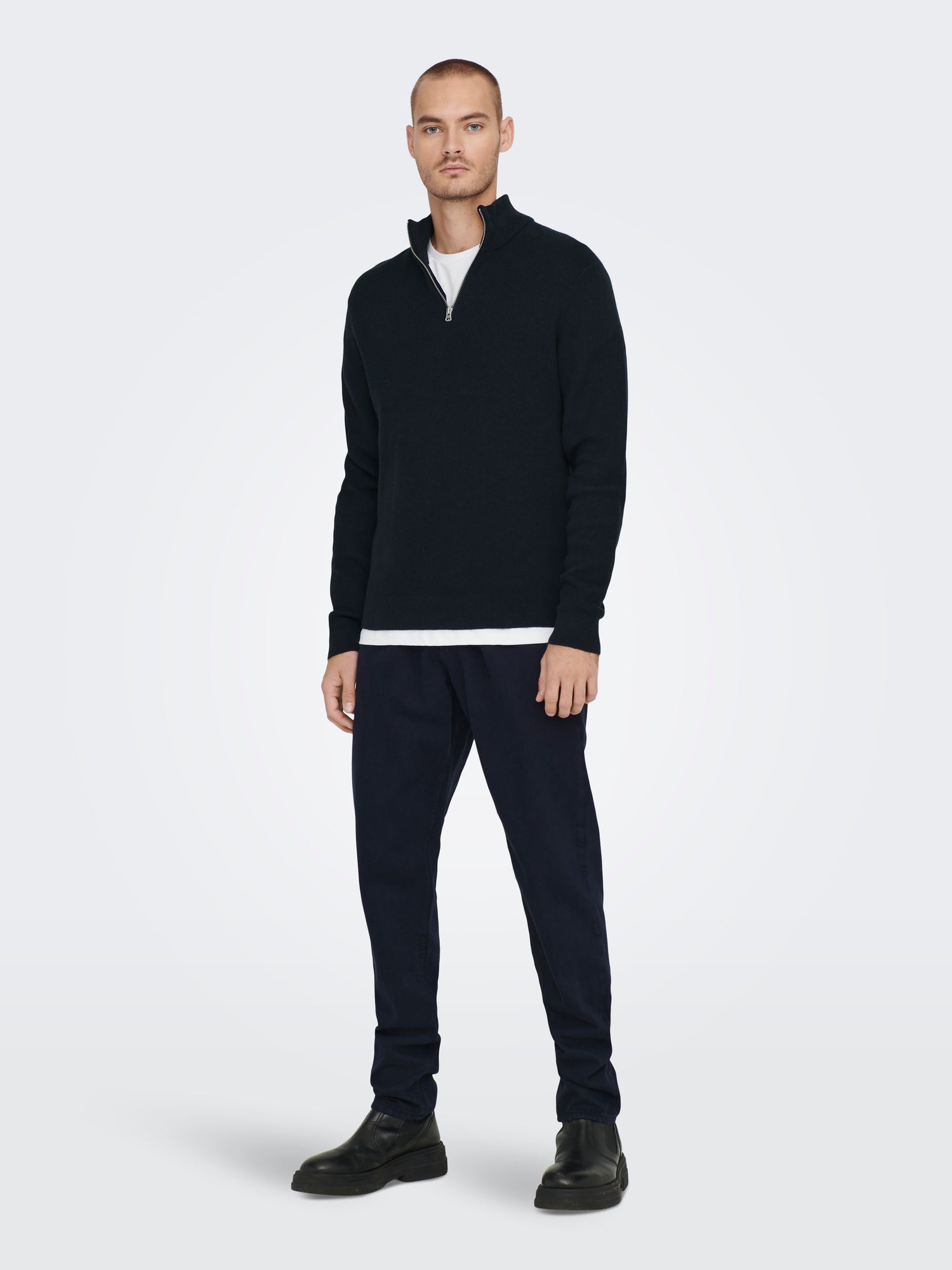 ONSPHIL REG 12 STRUC HALF ZIP KNIT NOOS
