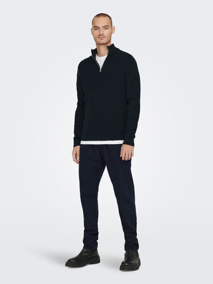ONSPHIL REG 12 STRUC HALF ZIP KNIT NOOS