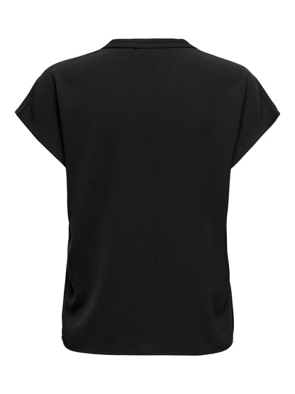 ONLY JdY JDY Damen Top V-Ausschnitt Kurzarm Voluminöser Armschnitt Mittelsohle Kork