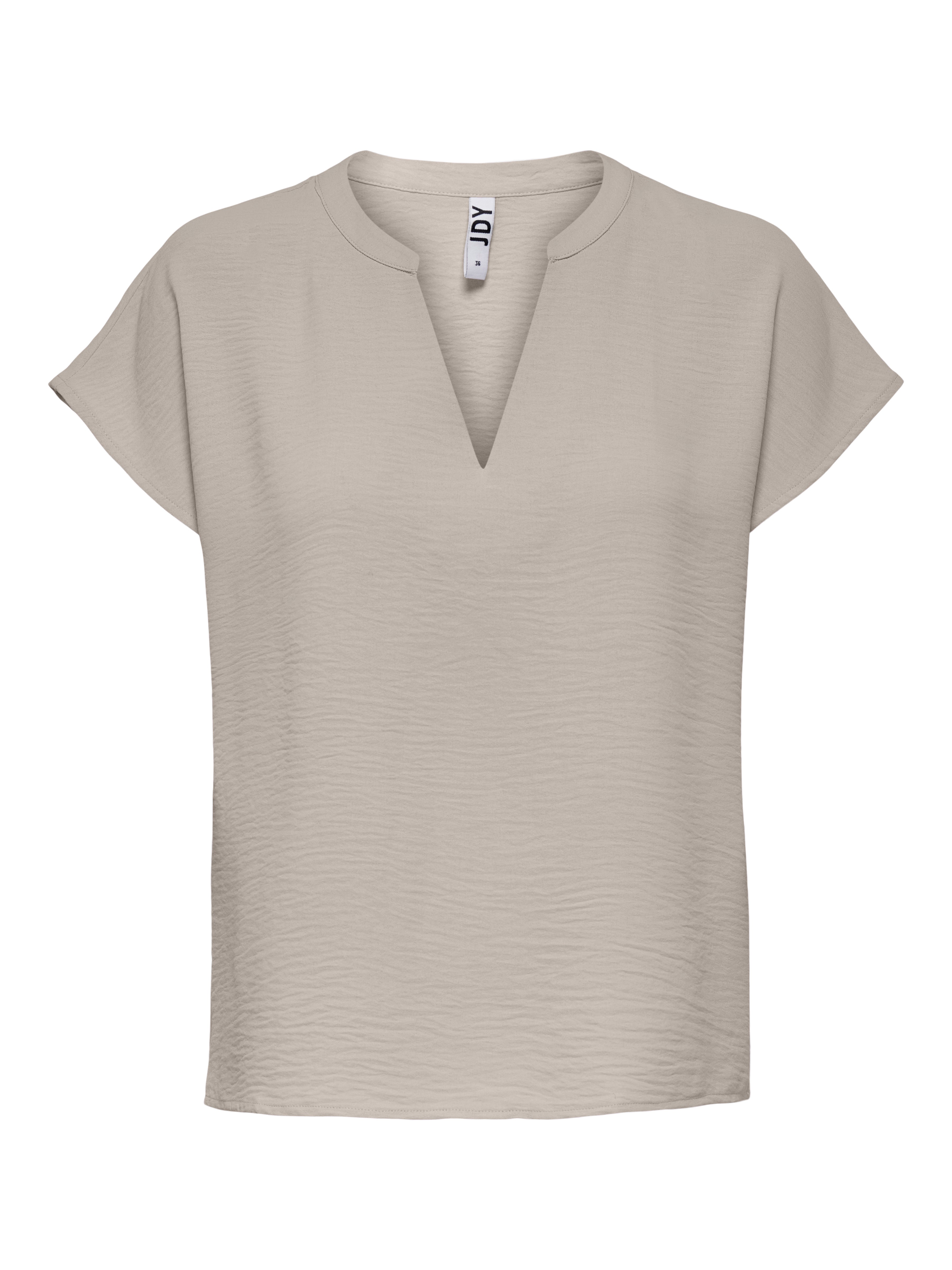 ONLY JdY JDY Damen Top V-Ausschnitt Kurzarm Voluminöser Armschnitt Mittelsohle Kork