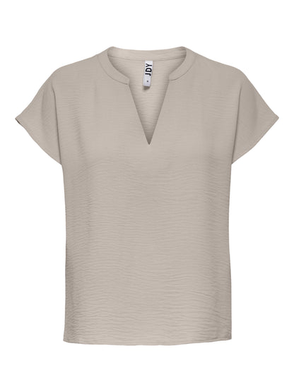 ONLY JdY JDY Damen Top V-Ausschnitt Kurzarm Voluminöser Armschnitt Mittelsohle Kork