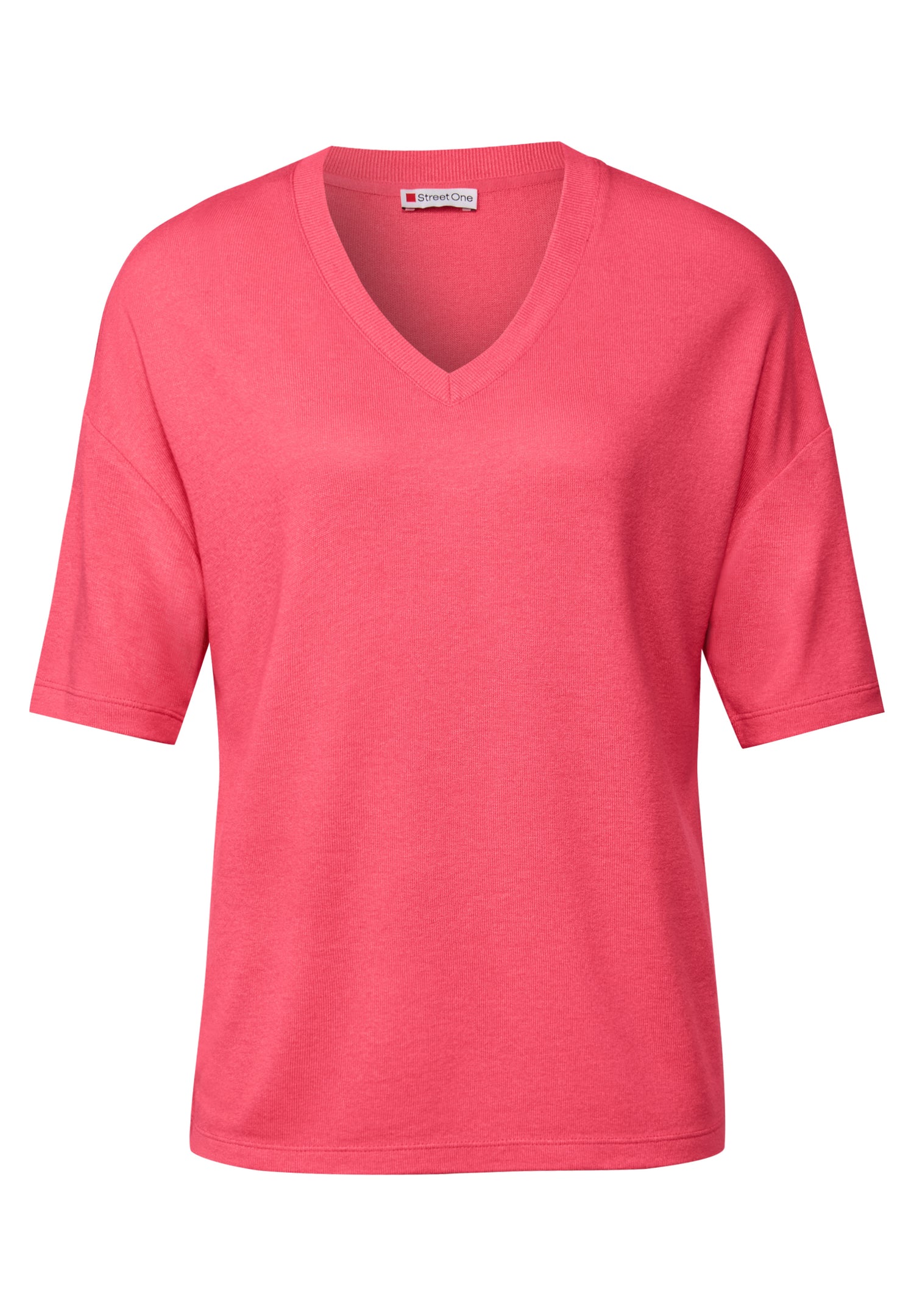 Strick-Look V-Neck T-Shirt