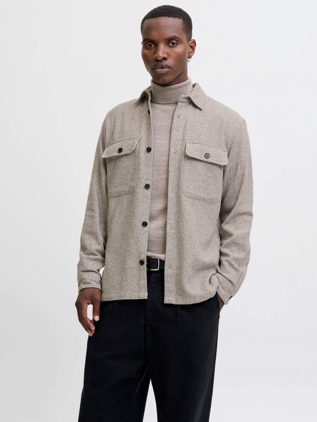 JPRRAYLE MELANGE SOLID L/S OVERSHIRT SN