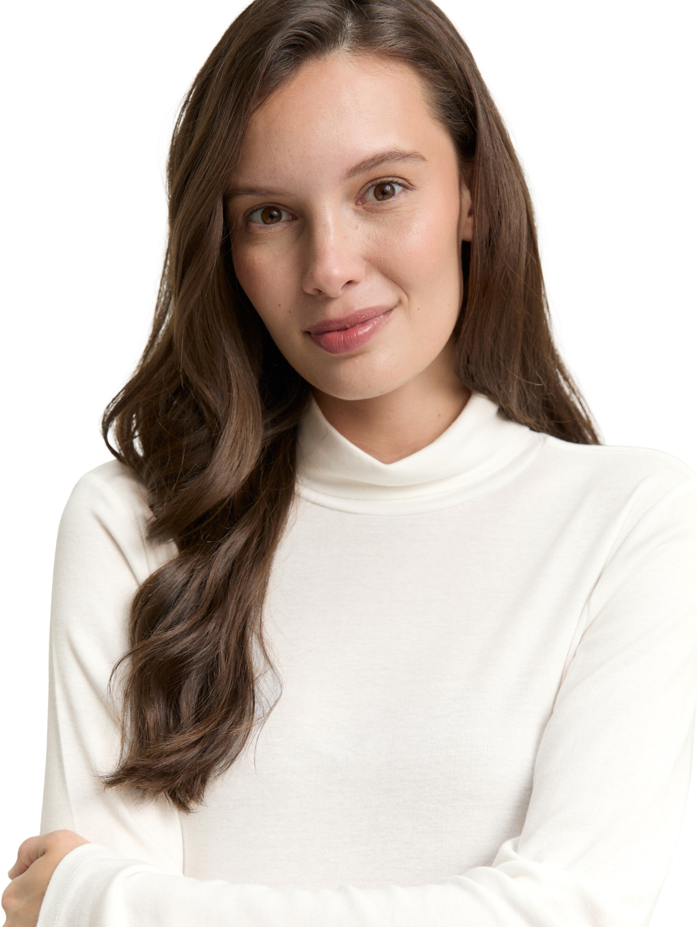 Basic Damen Rollkragenshirt Modal Elasthan