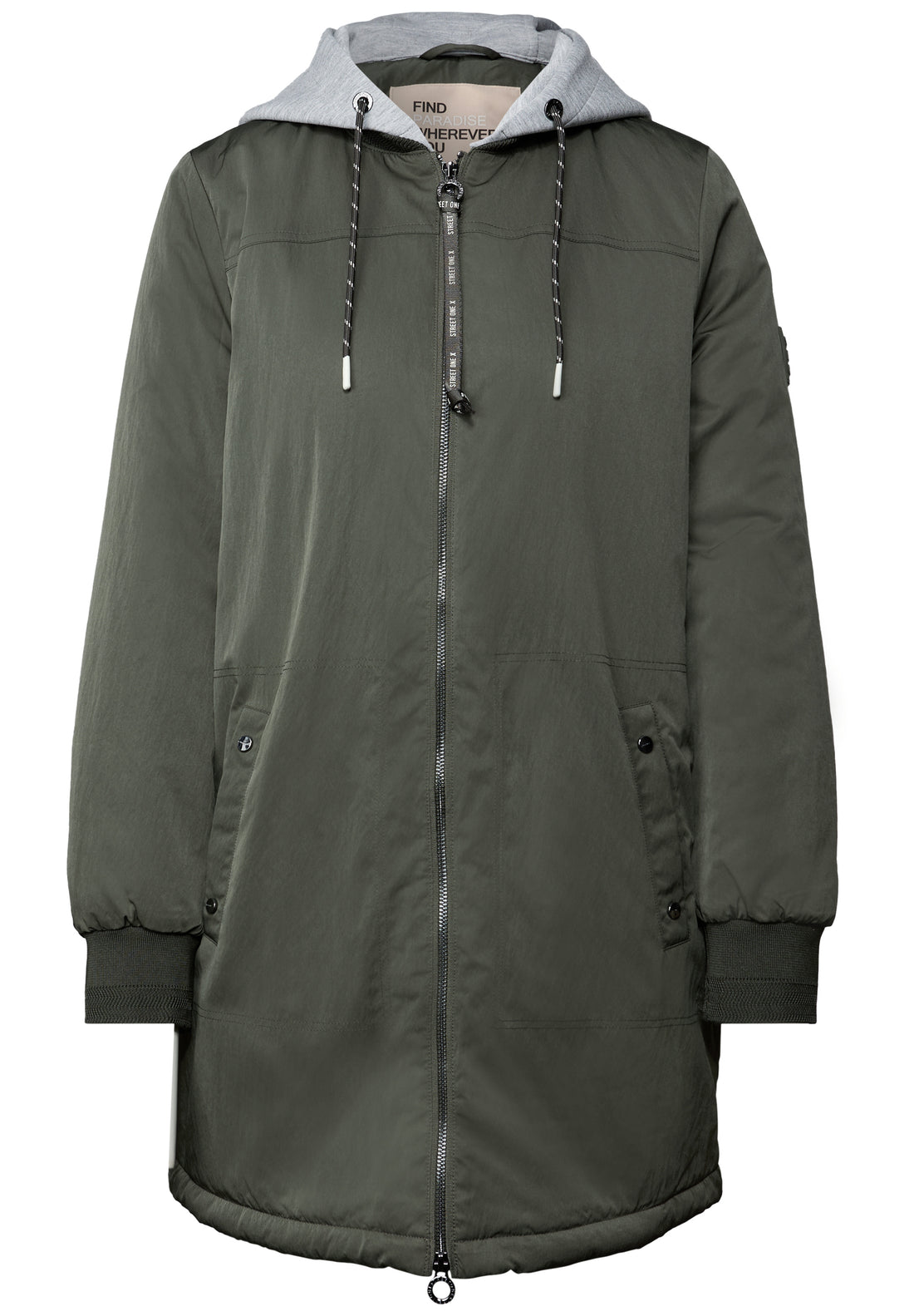 Langer Blouson mit Kapuze