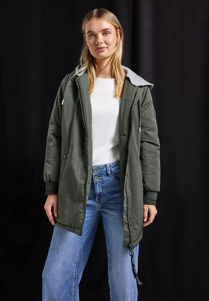 Langer Blouson mit Kapuze