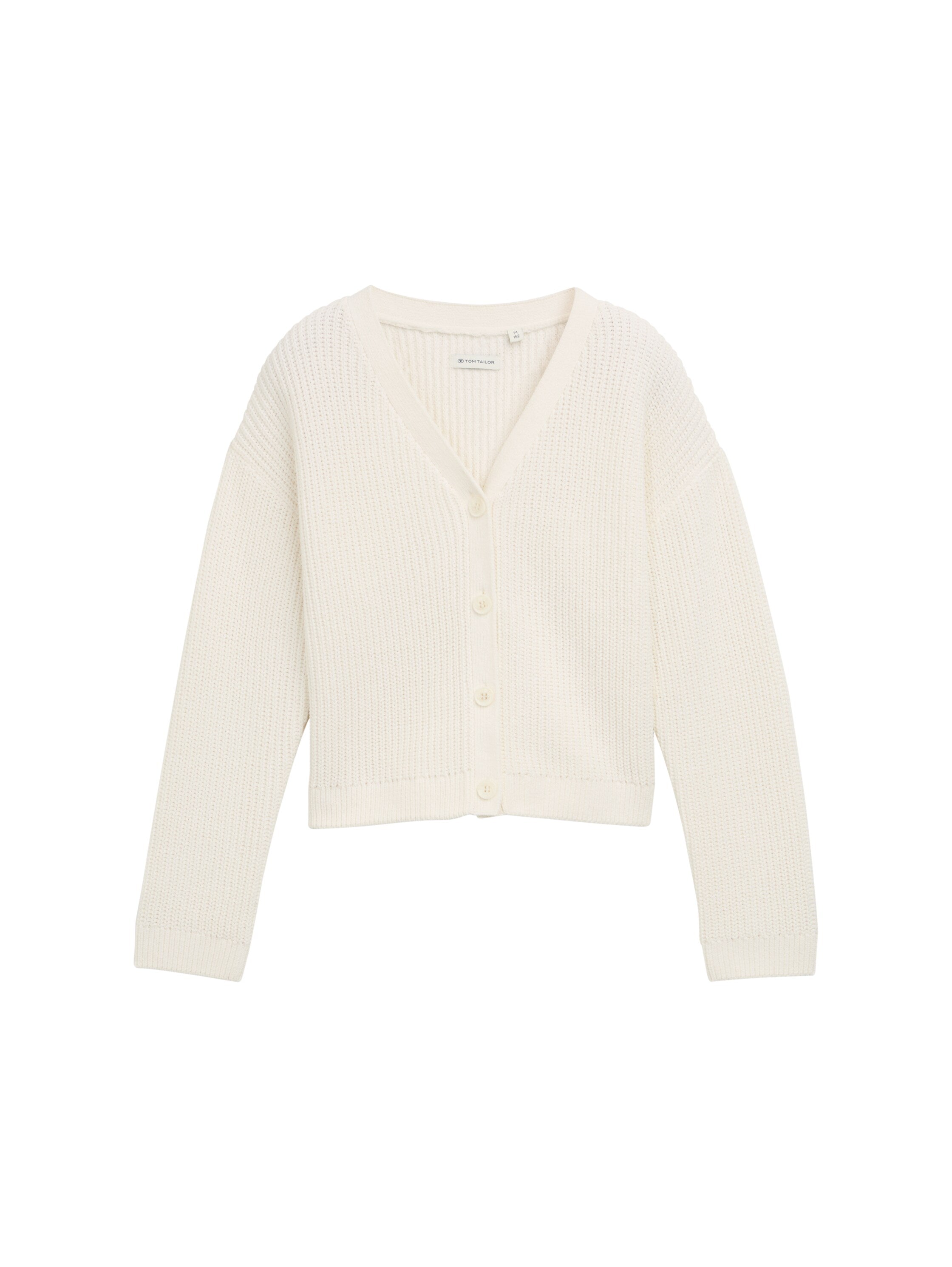 Cropped Cardigan mit V-Ausschnitt