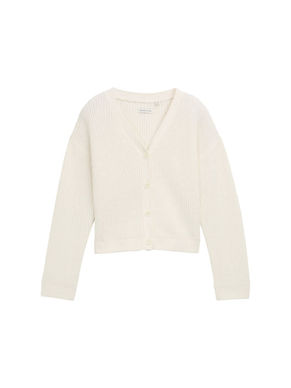 Cropped Cardigan mit V-Ausschnitt