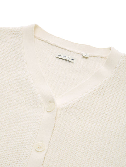 Cropped Cardigan mit V-Ausschnitt
