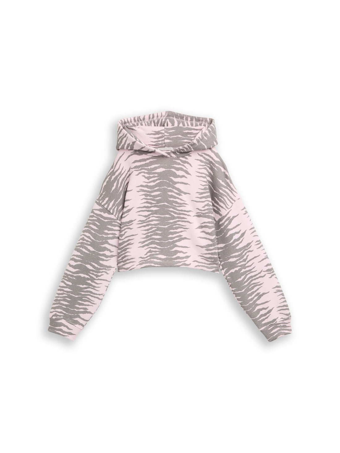 Cropped Hoodie Sweatshirt mit Muster