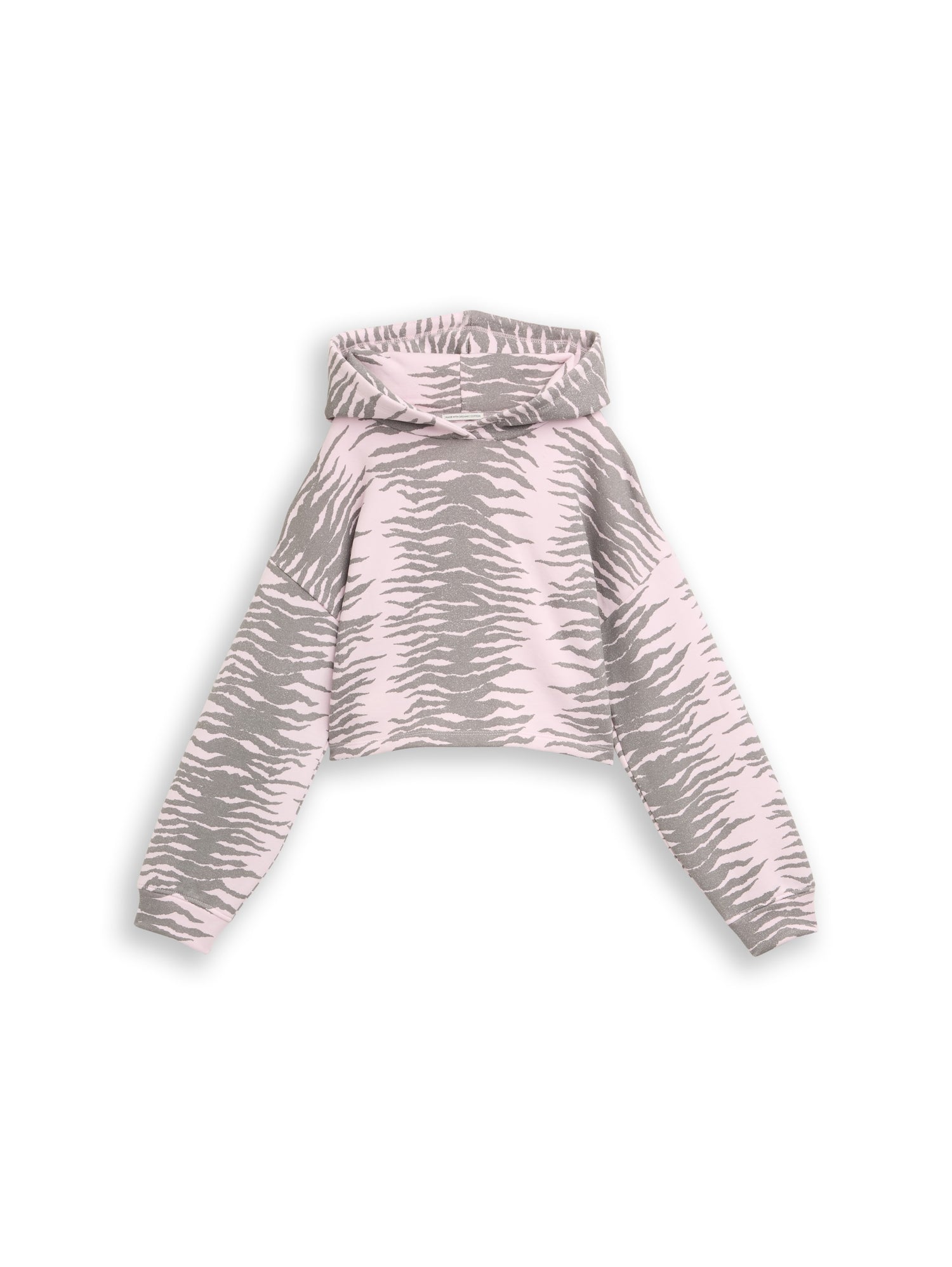 Cropped Hoodie Sweatshirt mit Muster