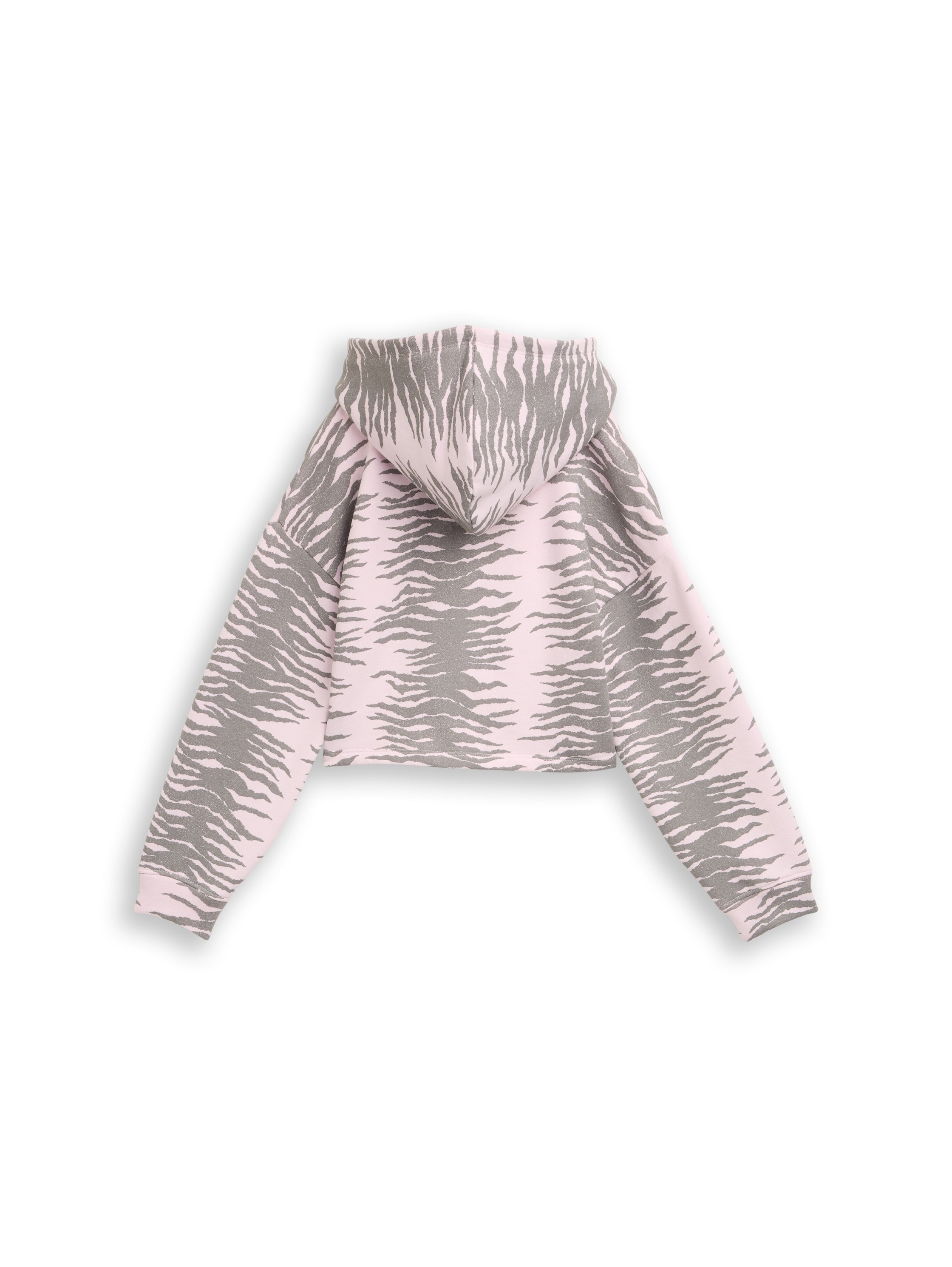 Cropped Hoodie Sweatshirt mit Muster