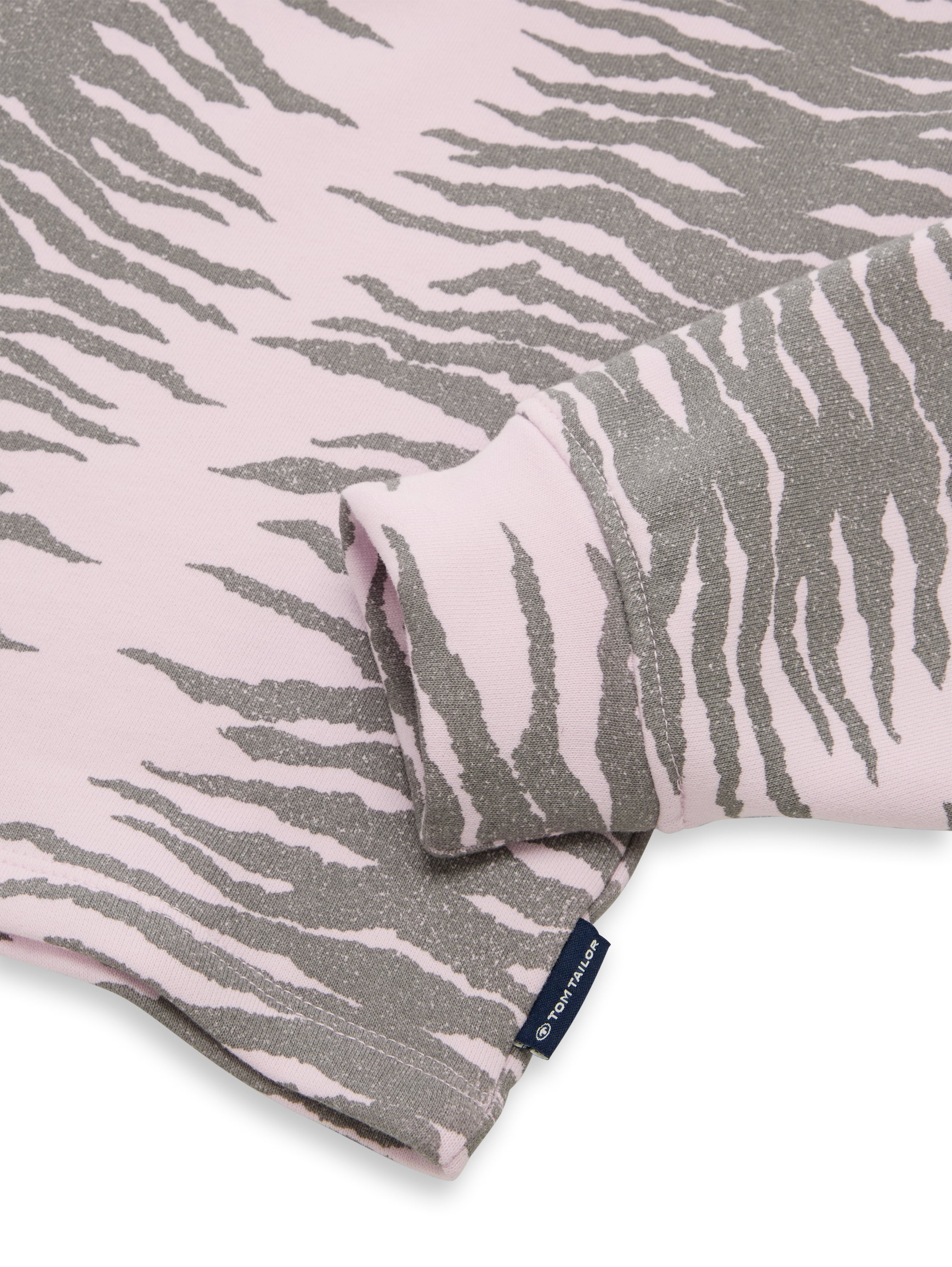 Cropped Hoodie Sweatshirt mit Muster