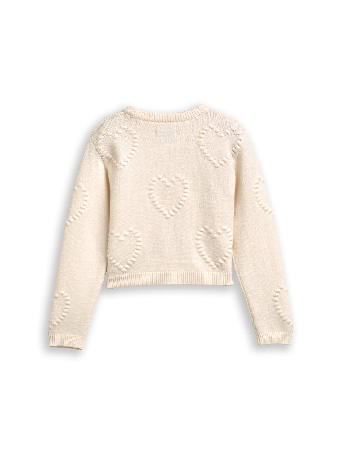 Cropped Strickpullover mit Herzmuster