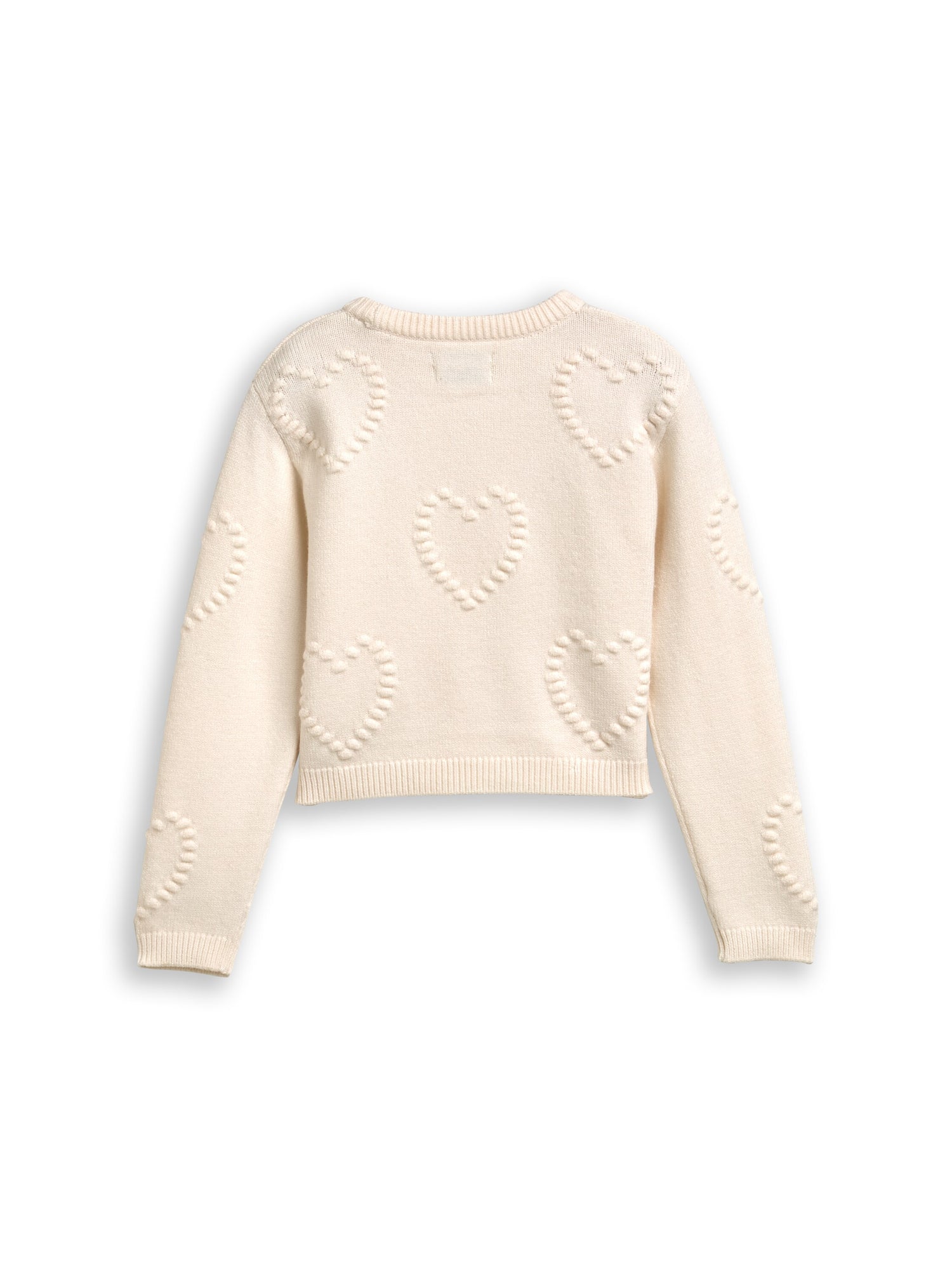 Cropped Strickpullover mit Herzmuster