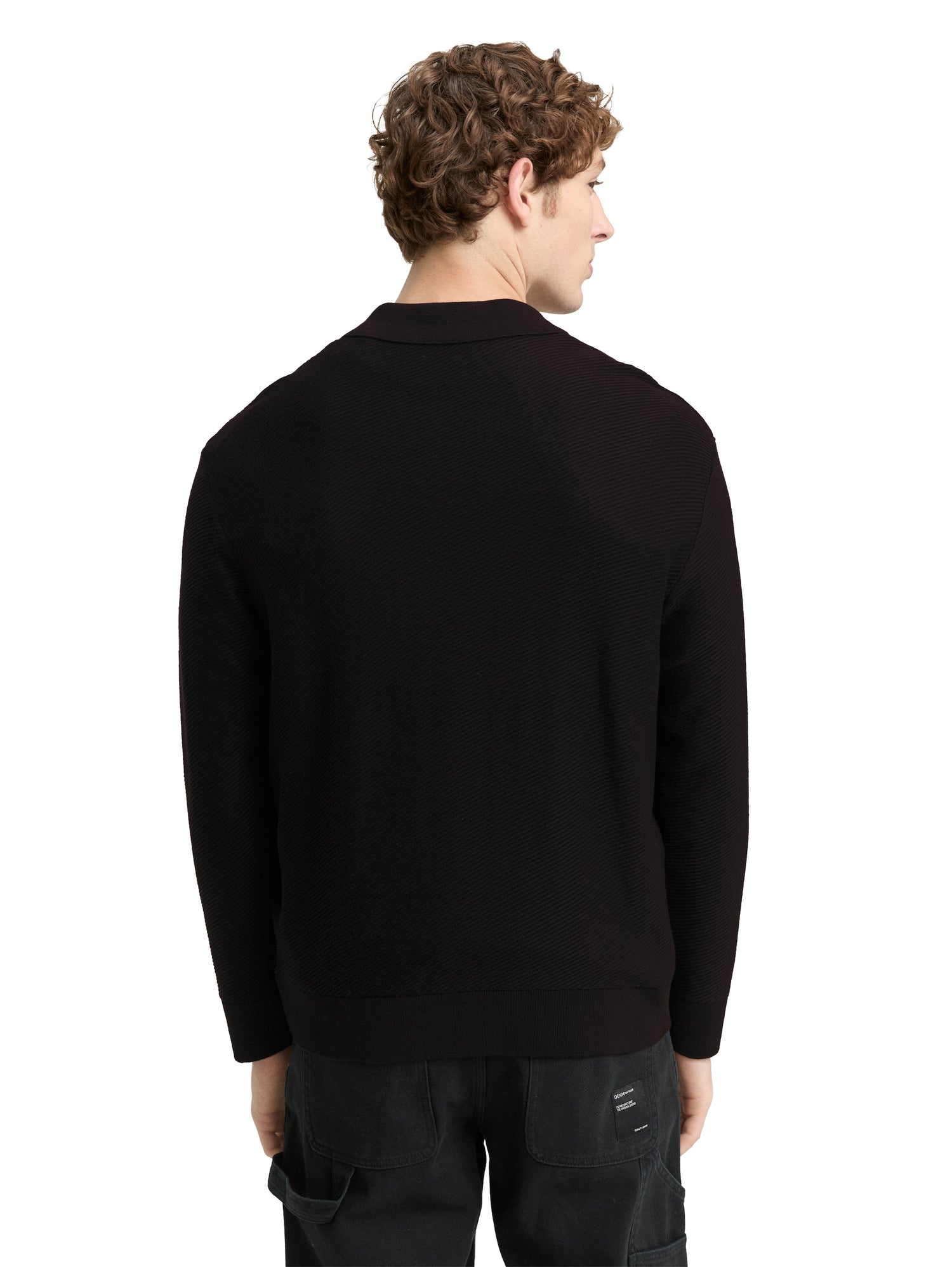 Relaxed Fit Strick-Poloshirt