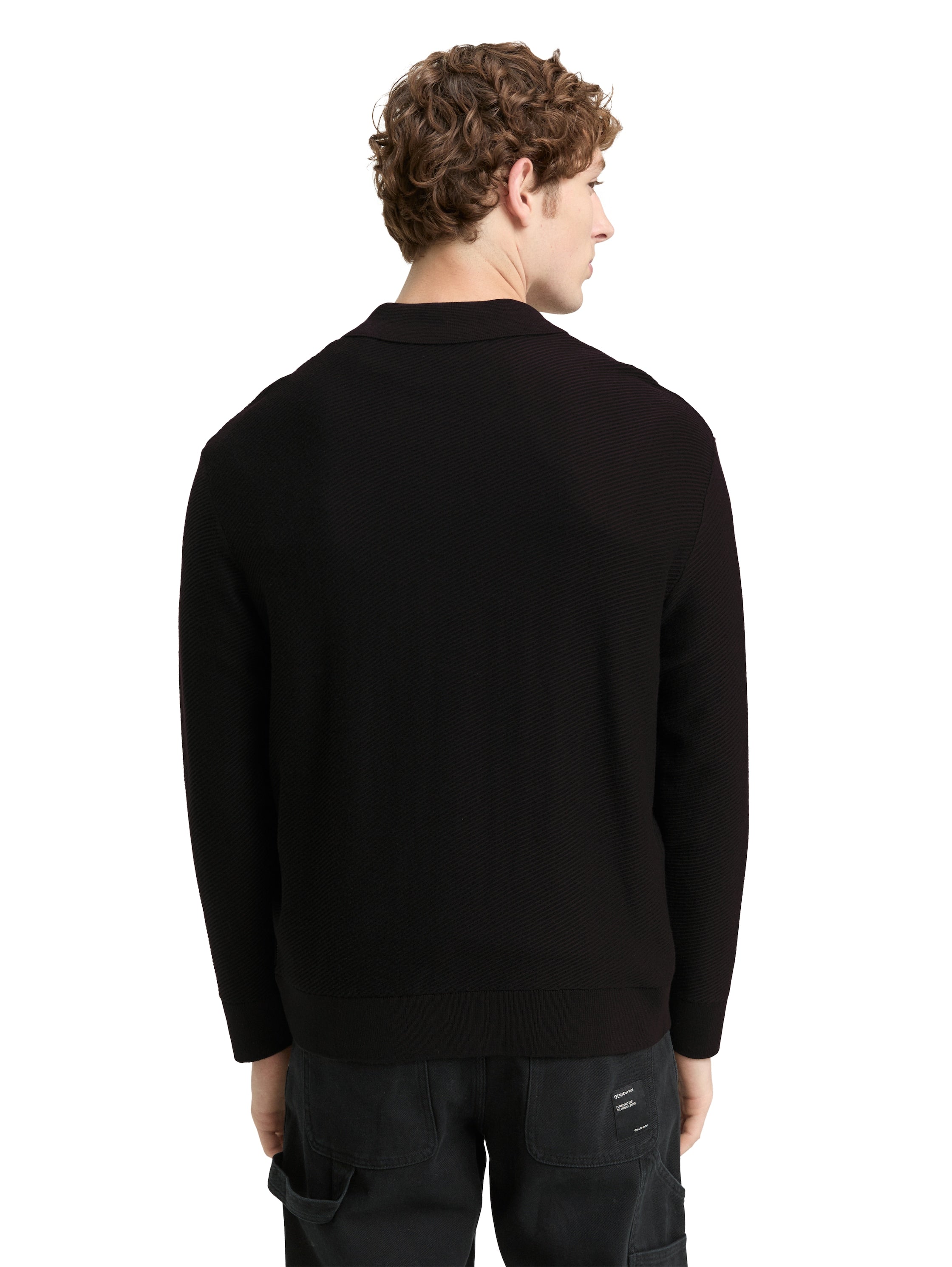 Relaxed Fit Strick-Poloshirt