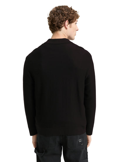 Relaxed Fit Strick-Poloshirt