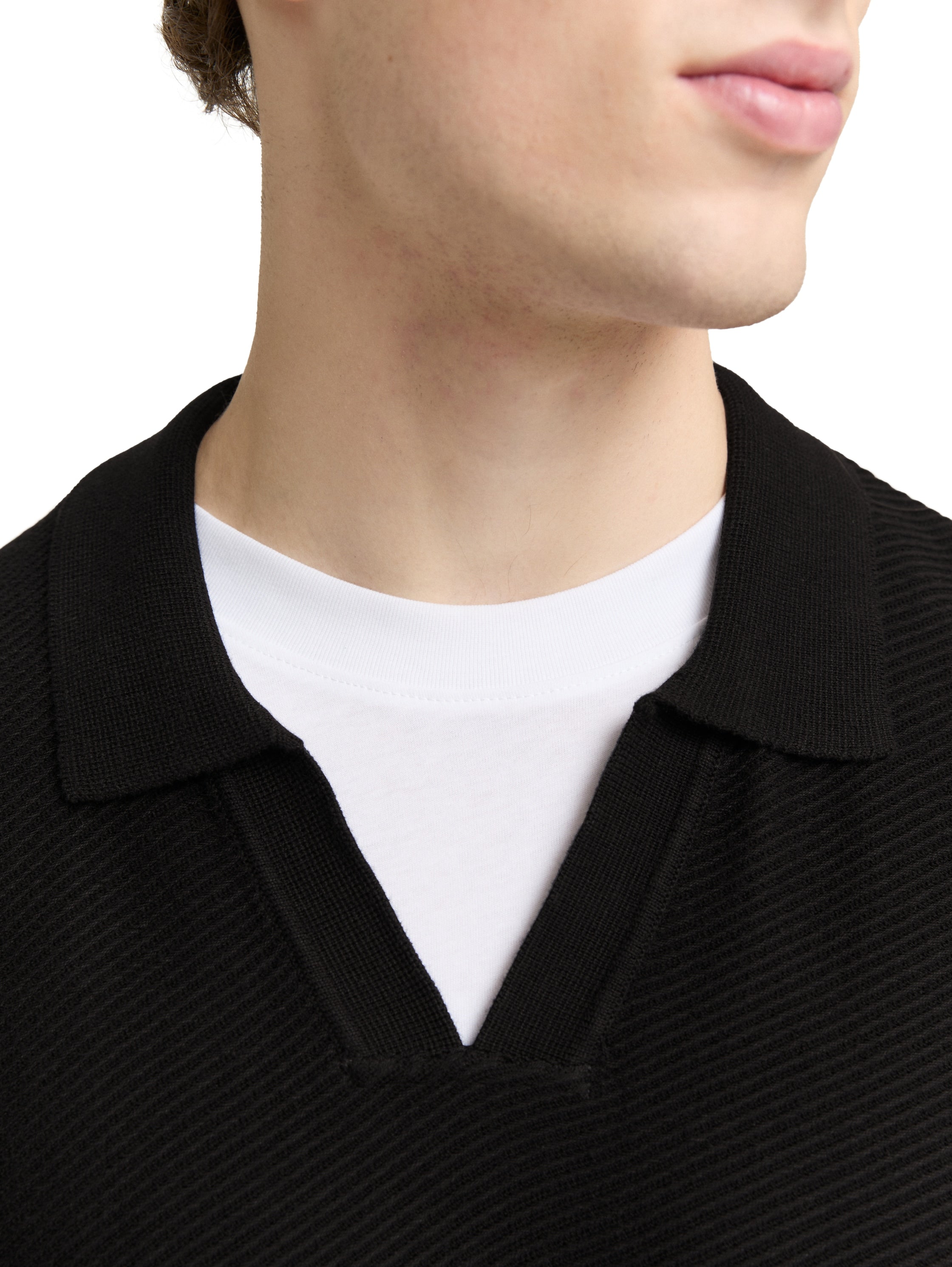 Relaxed Fit Strick-Poloshirt