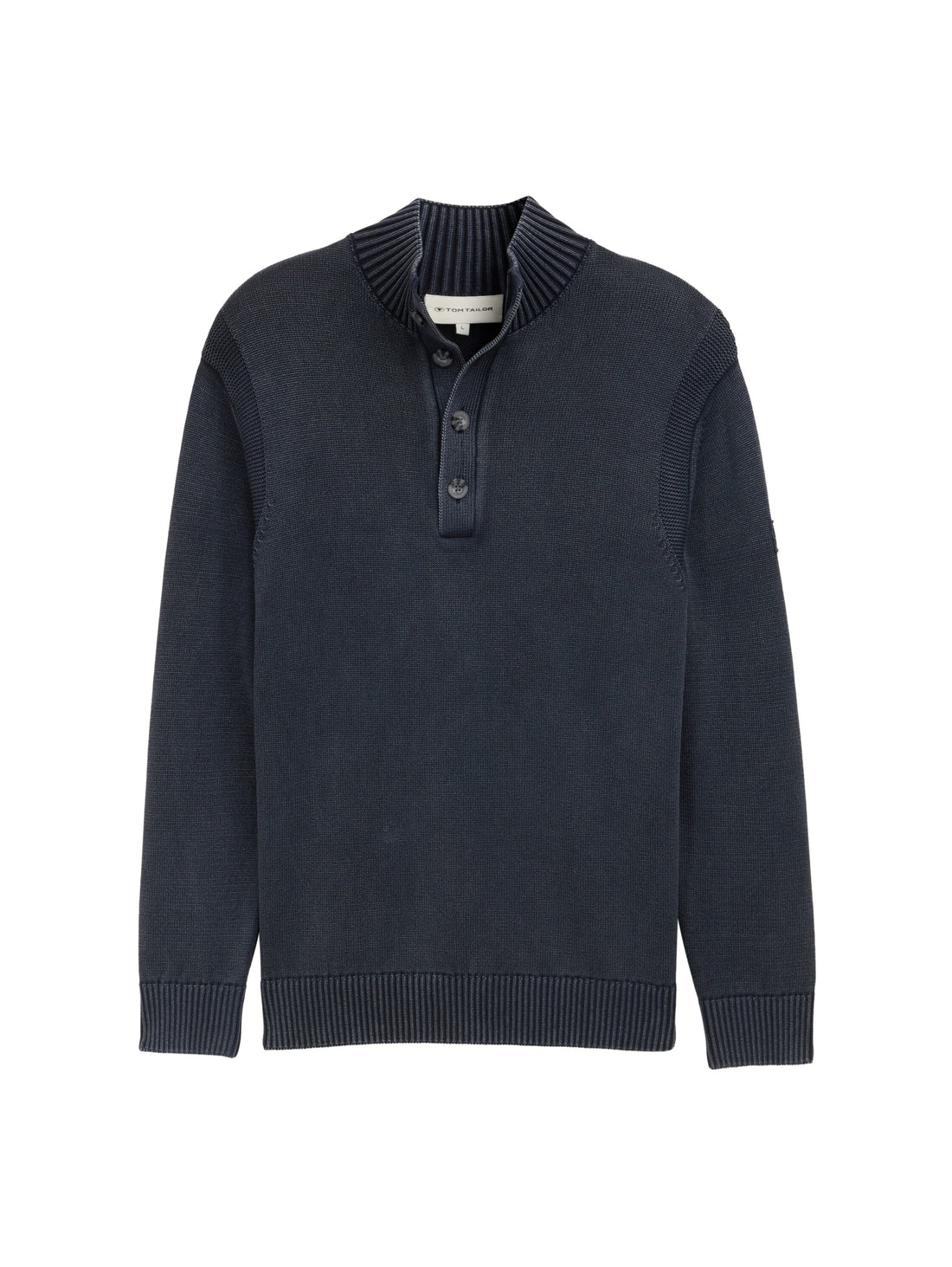 Troyer Strickpullover im Washed-Look aus Baumwolle