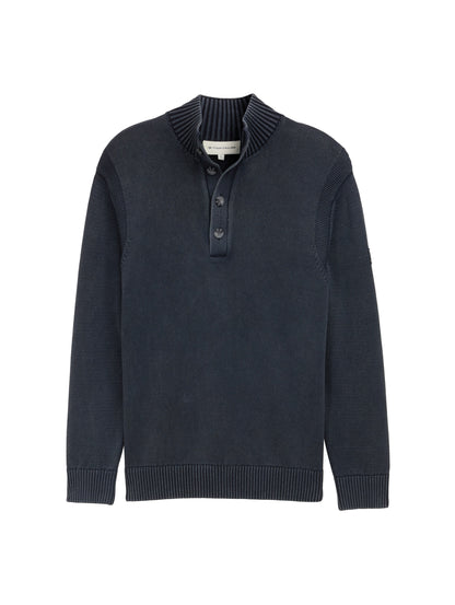 Troyer Strickpullover im Washed-Look aus Baumwolle