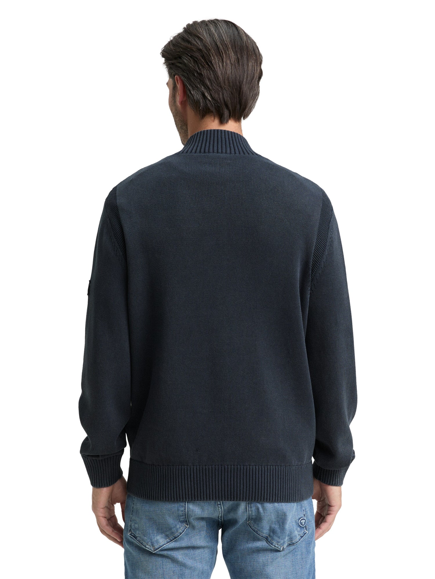 Troyer Strickpullover im Washed-Look aus Baumwolle