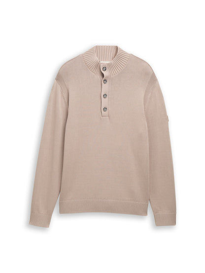 Troyer Strickpullover im Washed-Look aus Baumwolle