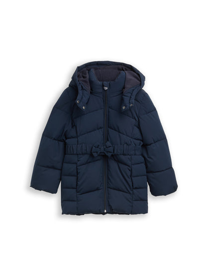 Puffer-Mantel mit Gürtel