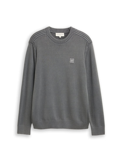 Strickpullover im Washed-Look aus Baumwolle