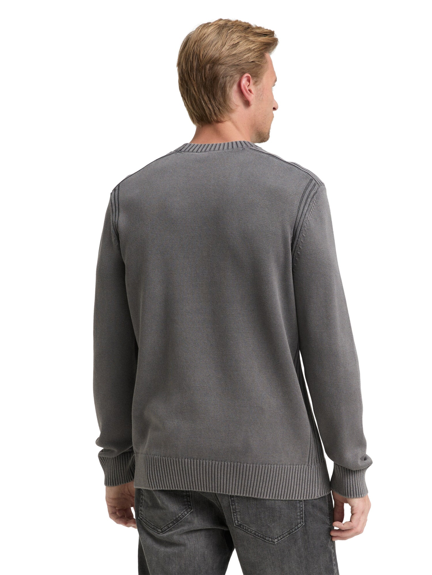 Strickpullover im Washed-Look aus Baumwolle