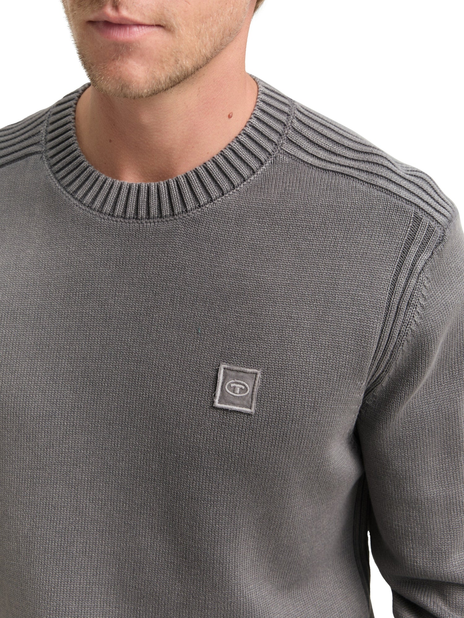 Strickpullover im Washed-Look aus Baumwolle