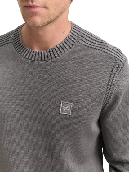 Strickpullover im Washed-Look aus Baumwolle