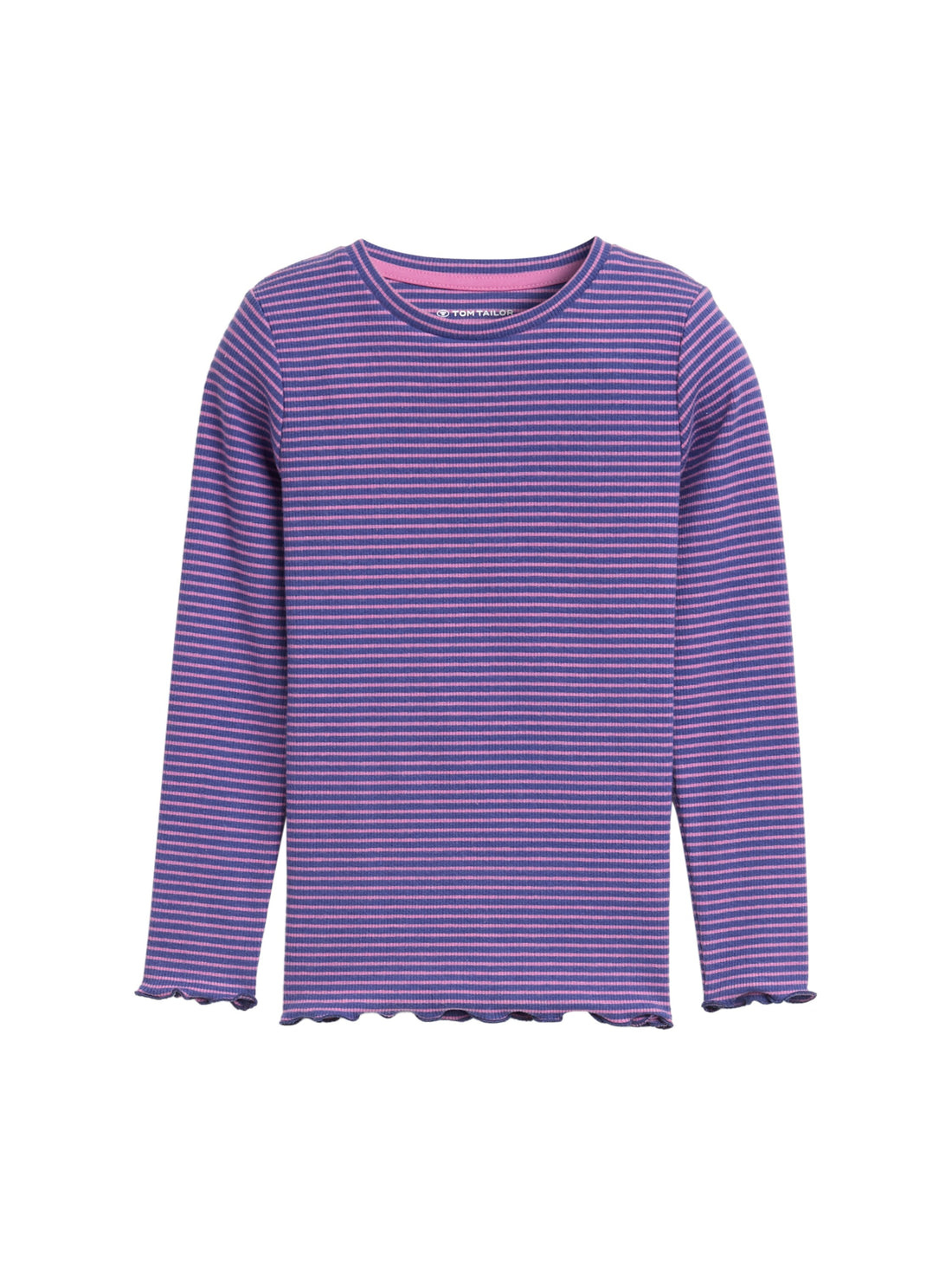 Ripp Langarmshirt mit Streifenmuster