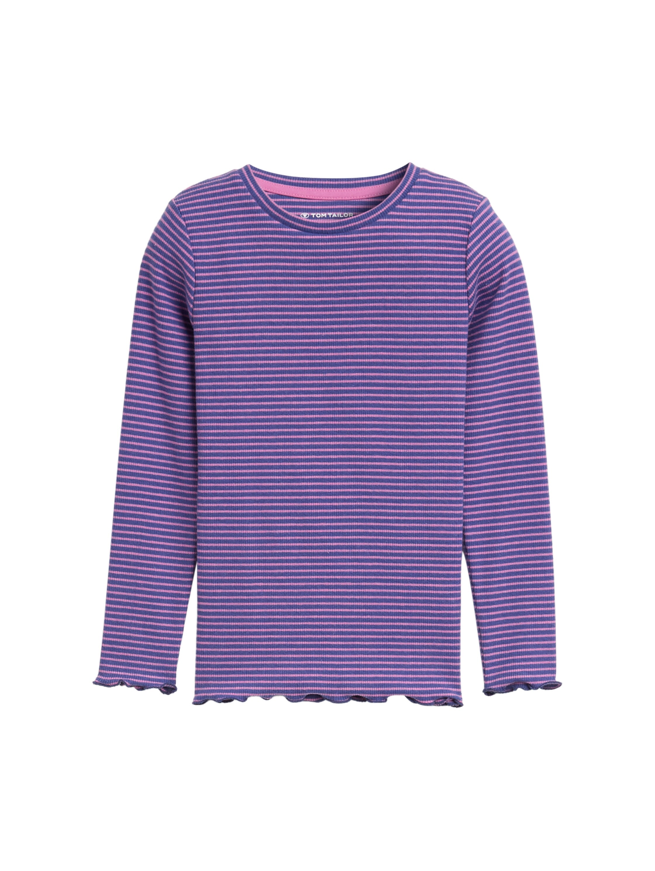 Ripp Langarmshirt mit Streifenmuster