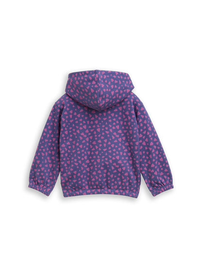Cropped Hoodie Sweatjacke mit Allover-Print