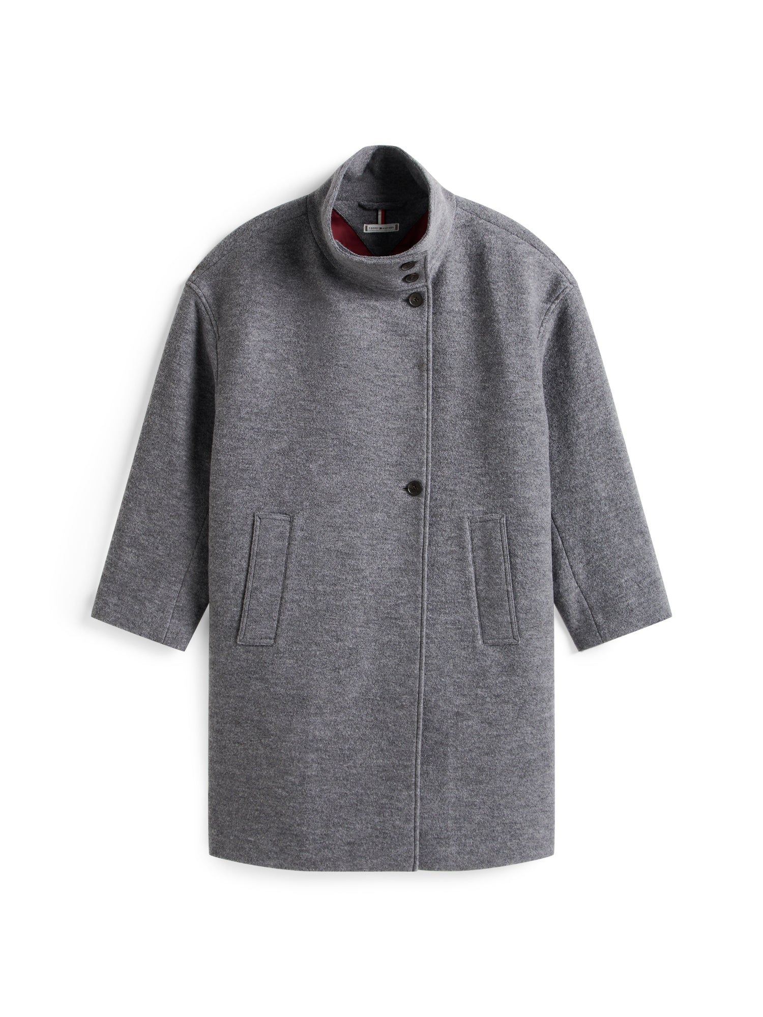 WOOL TEXTURE REG FUNNEL NK COAT