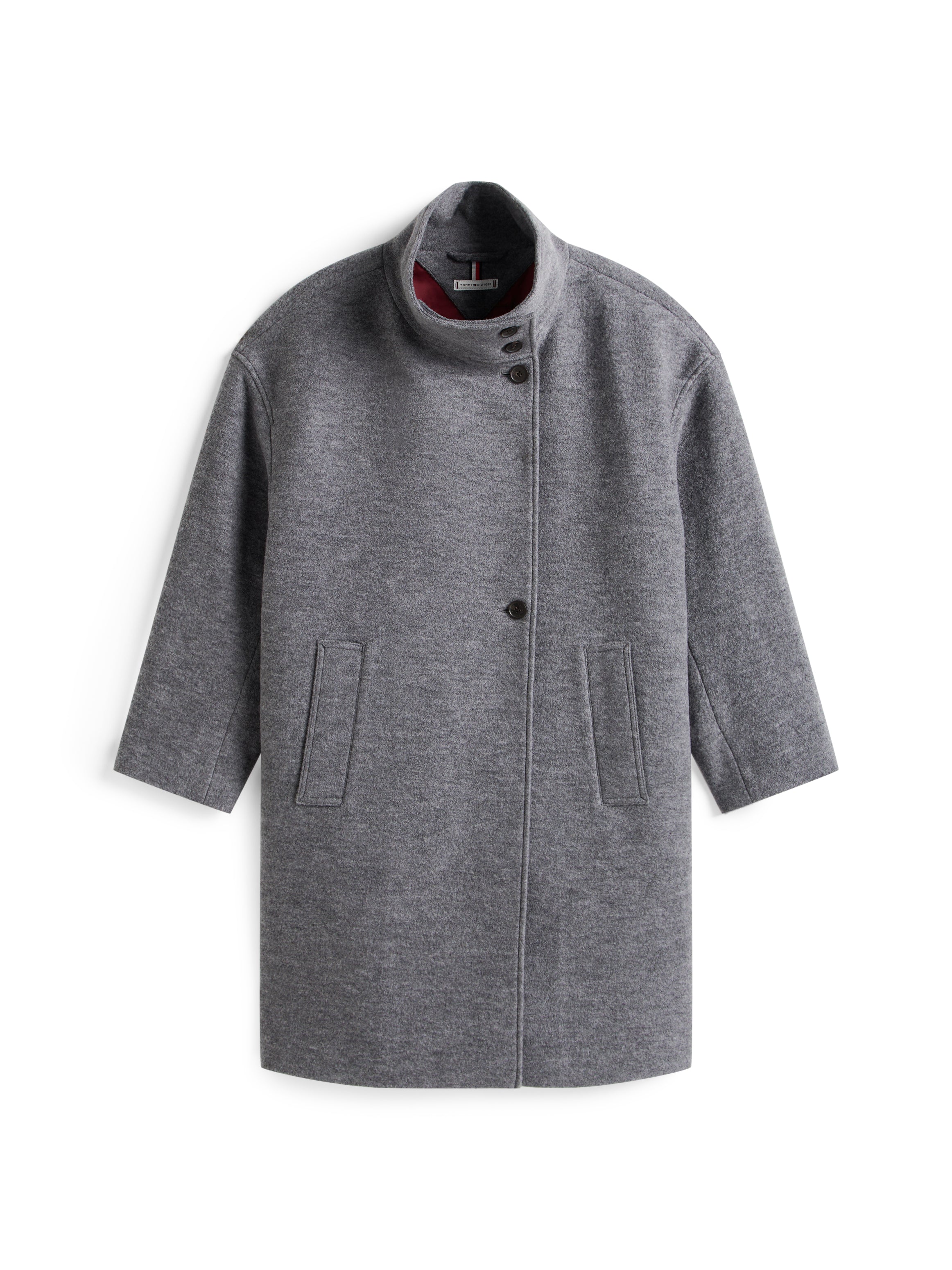 WOOL TEXTURE REG FUNNEL NK COAT