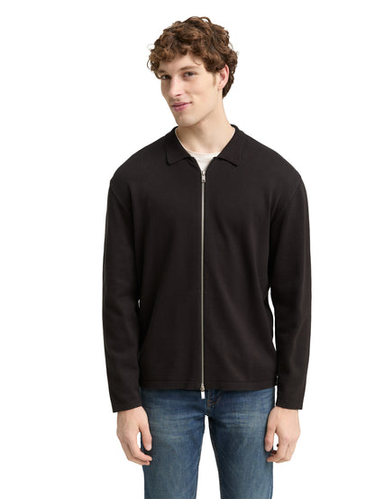 Relaxed Fit Strickjacke mit Reißverschluss