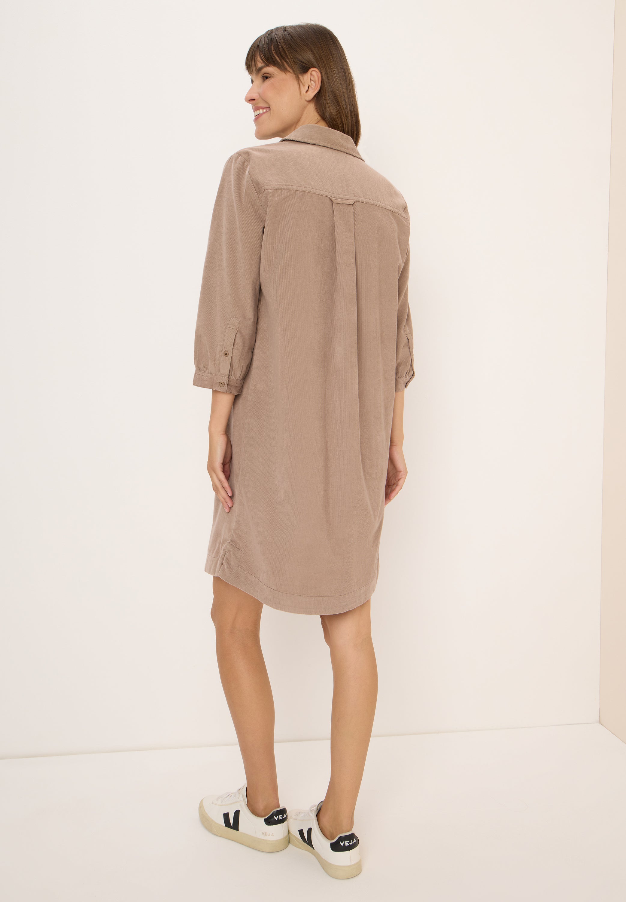 Cordkleid in Unifarbe