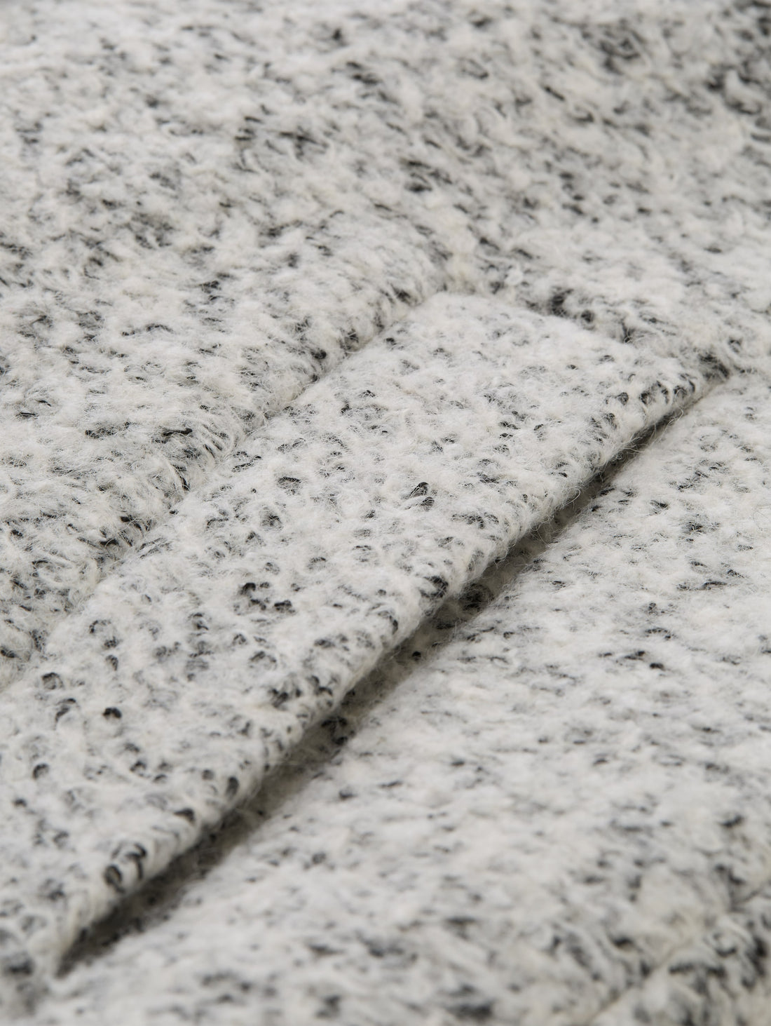 Bouclé Wollmantel mit Stehkragen