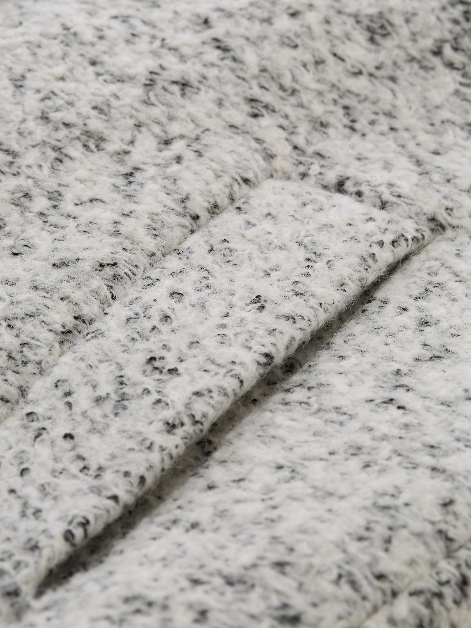 Bouclé Wollmantel mit Stehkragen