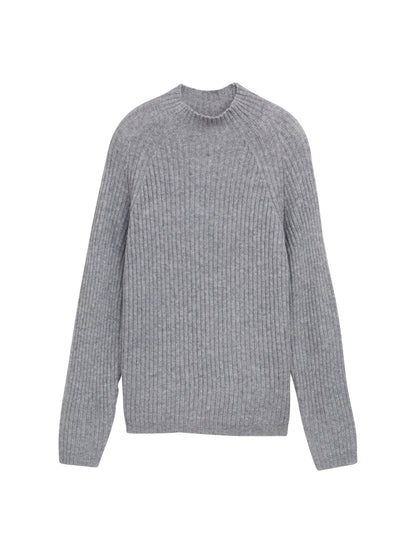 Relaxed Fit Strickpullover mit Stehkragen