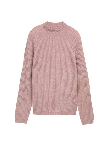 Relaxed Fit Strickpullover mit Stehkragen