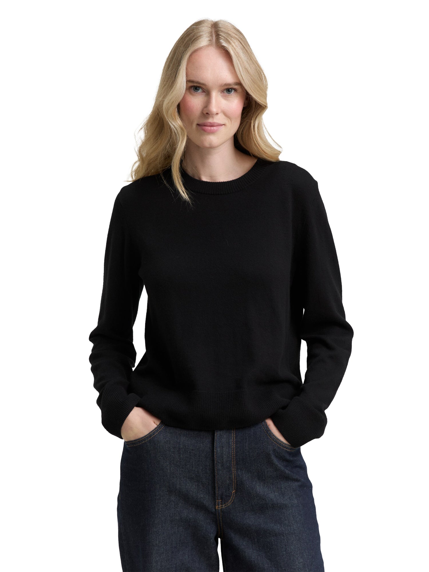 Tom Tailor Denim Female Pullover Basic Rundhalsausschnitt Kaschmir