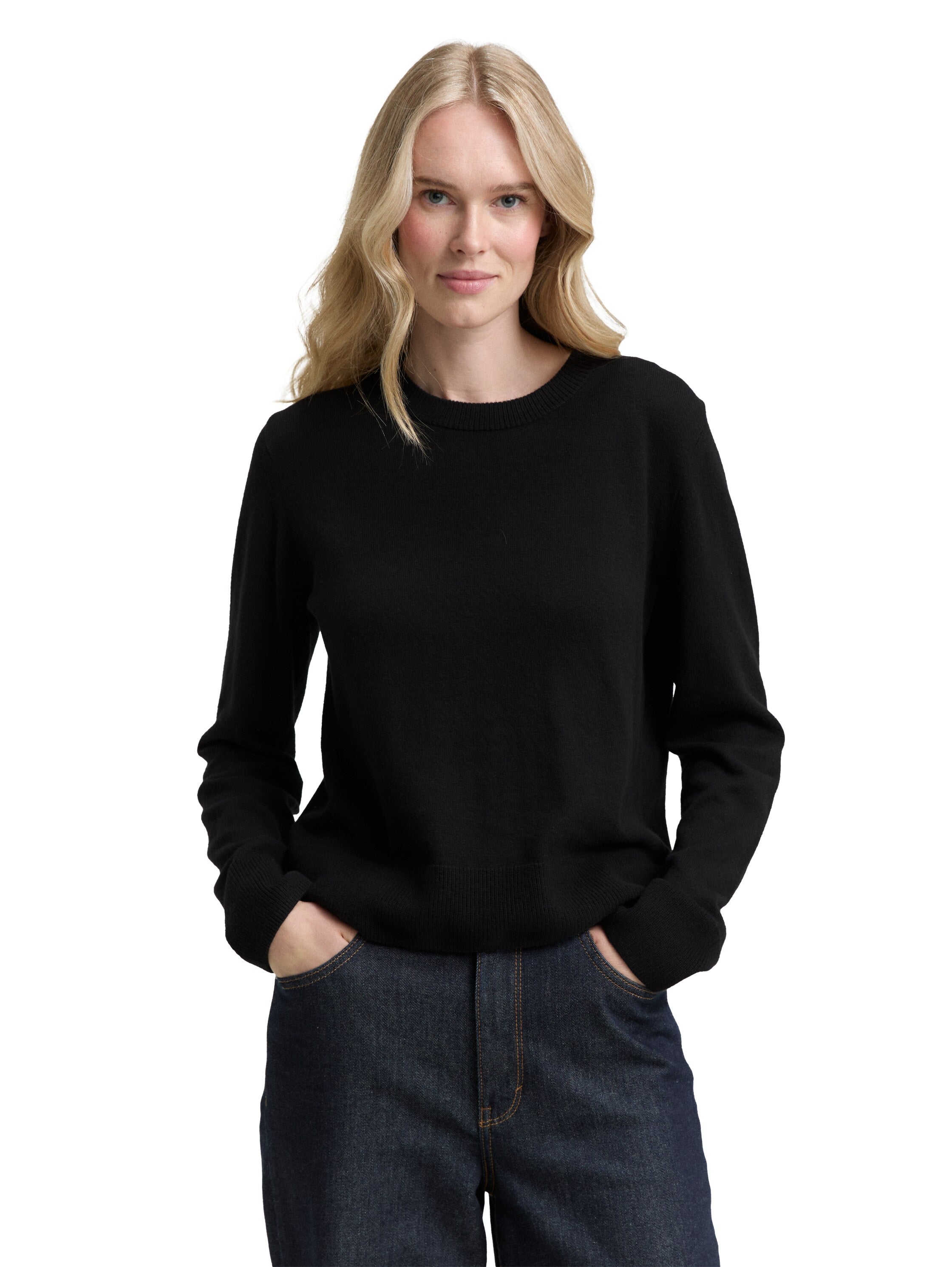 Tom Tailor Denim Female Pullover Basic Rundhalsausschnitt Kaschmir