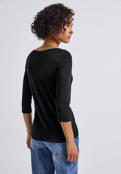Basic Shirt mit Knopfdetail