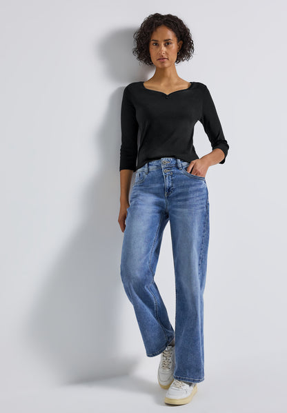 Basic Shirt mit Knopfdetail